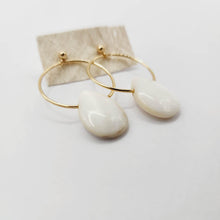 Load image into Gallery viewer, READY TO SHIP Mother of Pearl Shell Stud Earrings - 14k Gold Fill FJD$ - Adorn Pacific - Earrings
