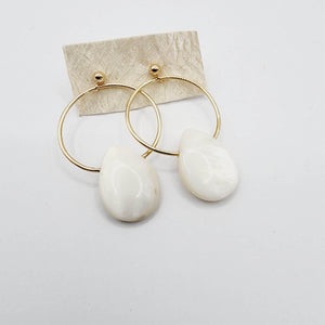 READY TO SHIP Mother of Pearl Shell Stud Earrings - 14k Gold Fill FJD$ - Adorn Pacific - Earrings