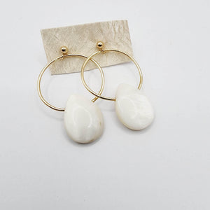 READY TO SHIP Mother of Pearl Shell Stud Earrings - 14k Gold Fill FJD$ - Adorn Pacific - Earrings