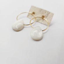 Load image into Gallery viewer, READY TO SHIP Mother of Pearl Shell Stud Earrings - 14k Gold Fill FJD$ - Adorn Pacific - Earrings

