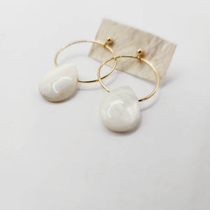READY TO SHIP Mother of Pearl Shell Stud Earrings - 14k Gold Fill FJD$ - Adorn Pacific - Earrings