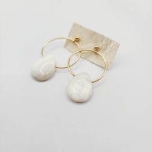 Load image into Gallery viewer, READY TO SHIP Mother of Pearl Shell Stud Earrings - 14k Gold Fill FJD$ - Adorn Pacific - Earrings
