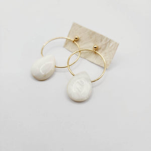 READY TO SHIP Mother of Pearl Shell Stud Earrings - 14k Gold Fill FJD$ - Adorn Pacific - Earrings