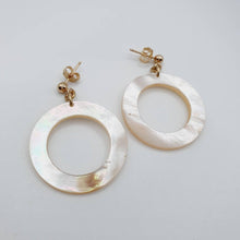 Load image into Gallery viewer, READY TO SHIP Mother of Pearl Stud Earrings - 14k Gold Fill FJD$ - Adorn Pacific - Earrings
