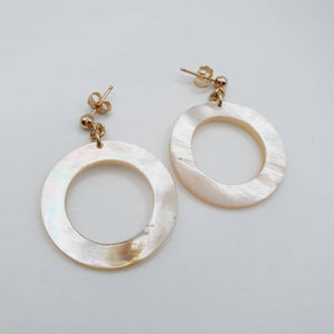 READY TO SHIP Mother of Pearl Stud Earrings - 14k Gold Fill FJD$ - Adorn Pacific - Earrings