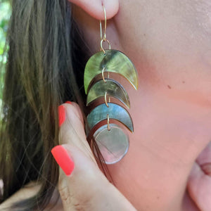 READY TO SHIP Mother of Pearl Tribal Earrings - 14k Gold Fill FJD$ - Adorn Pacific - Earrings