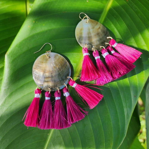 READY TO SHIP Mother of Pearl Vau Earrings - 14k Gold Fill FJD$ - Adorn Pacific - Earrings