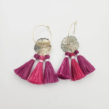 Load image into Gallery viewer, READY TO SHIP Mother of Pearl Vau Hoop Earrings - 14k Gold Fill FJD$ - Adorn Pacific - Earrings
