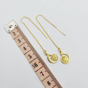 CONTACT US TO RECREATE THIS SOLD OUT STYLE Nautilus Charm Threader Earrings - 14k Gold Fill FJD$ - Adorn Pacific - Earrings