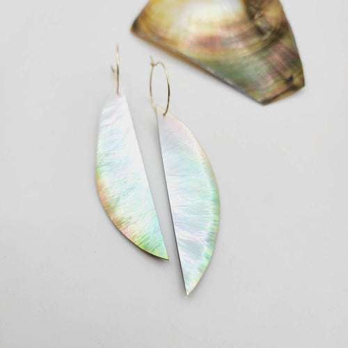 CONTACT US TO RECREATE THIS SOLD OUT STYLE Organic Shape Mother Of Pearl Earrings - 14k Gold Fill FJD$ - Adorn Pacific - Earrings