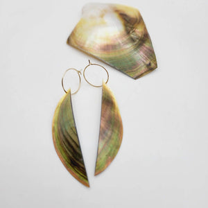 CONTACT US TO RECREATE THIS SOLD OUT STYLE Organic Shape Mother Of Pearl Earrings - 14k Gold Fill FJD$ - Adorn Pacific - Earrings
