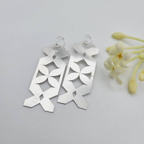 MADE TO ORDER Pasifika Flower Earrings Large - 925 Sterling Silver FJD$ - Adorn Pacific - Earrings