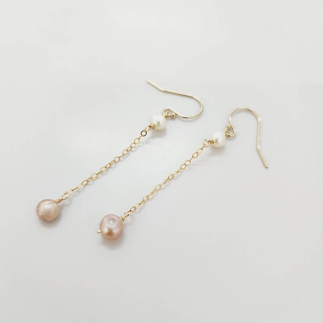 READY TO SHIP - Pearl Drop Earrings - 14k Gold Fill FJD$ - Adorn Pacific - Earrings