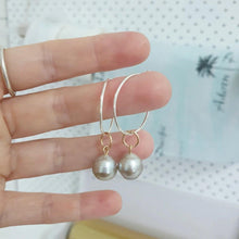 Load image into Gallery viewer, CONTACT US TO RECREATE THIS SOLD OUT STYLE Pearl Hoop Earrings - 925 Sterling Silver FJD$ - Adorn Pacific - Earrings
