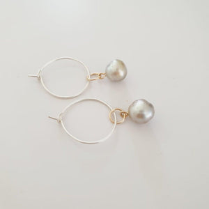 CONTACT US TO RECREATE THIS SOLD OUT STYLE Pearl Hoop Earrings - 925 Sterling Silver FJD$ - Adorn Pacific - Earrings