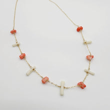 Load image into Gallery viewer, READY TO SHIP Pink &amp; White Coral Necklace - 14k Gold Fill FJD$ - Adorn Pacific - All Products
