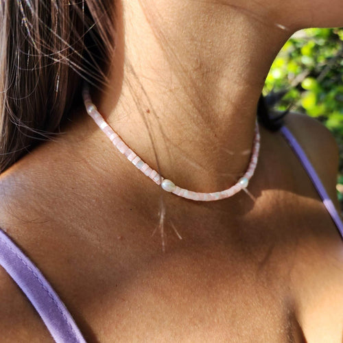 READY TO SHIP Polymer Bead & Freshwater Pearl Choker Necklace - 14k Gold Fill FJD$ - Adorn Pacific - Earrings