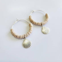 Load image into Gallery viewer, READY TO SHIP Polymer Clay Bead Hoop Earrings with Mermaid Charms - 925 Sterling Silver FJD$ - Adorn Pacific - Earrings
