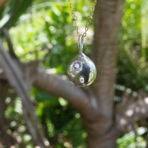 READY TO SHIP - Recycled Sterling Flush Set Necklace - 925 Sterling Silver & 14k Gold Fill Chain FJD$ - Adorn Pacific - Necklaces