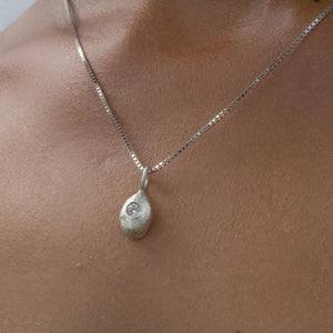 READY TO SHIP - Recycled Sterling Flush Set Necklace - 925 Sterling Silver FJD$ - Adorn Pacific - Necklaces