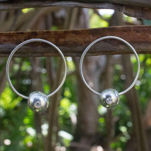 READY TO SHIP - Recycled Sterling Flush Set Stud Earrings - 925 Sterling Silver FJD$ - Adorn Pacific - Earrings