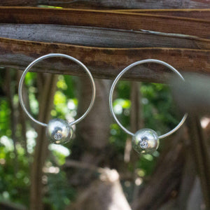 READY TO SHIP - Recycled Sterling Flush Set Stud Earrings - 925 Sterling Silver FJD$ - Adorn Pacific - Earrings