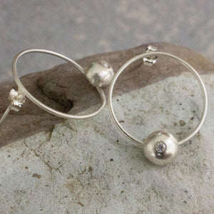 READY TO SHIP - Recycled Sterling Flush Set Stud Earrings - 925 Sterling Silver FJD$ - Adorn Pacific - Earrings