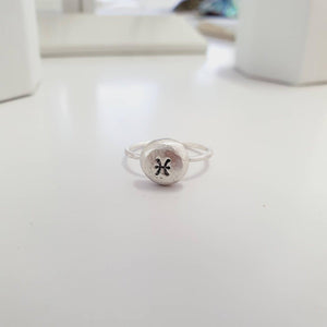 READY TO SHIP - Recycled Sterling Star Sign Pisces Ring - 925 Sterling Silver FJD$ - Adorn Pacific - Rings
