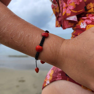 READY TO SHIP Red Seed Adjustable Kids Bracelet - Nylon FJD$ - Adorn Pacific - All Products