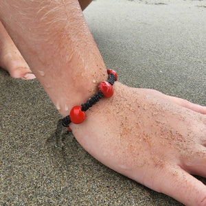 READY TO SHIP Red Seed Adjustable Kids Bracelet - Nylon FJD$ - Adorn Pacific - All Products