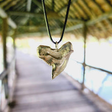 Load image into Gallery viewer, READY TO SHIP Shark Tooth Necklace - Black Cord FJD$ - Adorn Pacific - Necklaces
