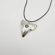 Load image into Gallery viewer, READY TO SHIP - Shark Tooth Necklace with Zirconia - 925 Sterling Silver &amp; Nylon FJD$ - Adorn Pacific - Necklaces
