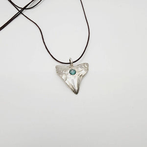 READY TO SHIP - Shark Tooth Necklace with Zirconia - 925 Sterling Silver & Nylon FJD$ - Adorn Pacific - Necklaces
