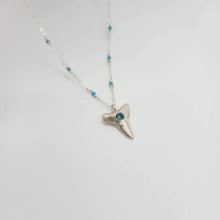 Load image into Gallery viewer, READY TO SHIP - Shark Tooth Necklace with Zirconia &amp; Glass Beads - 925 Sterling Silver FJD$ - Adorn Pacific - Necklaces
