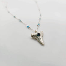 Load image into Gallery viewer, READY TO SHIP - Shark Tooth Necklace with Zirconia &amp; Glass Beads - 925 Sterling Silver FJD$ - Adorn Pacific - Necklaces

