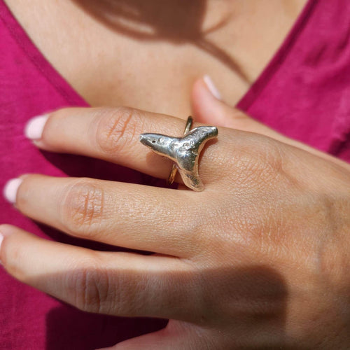 READY TO SHIP - Shark Tooth Ring - 925 Sterling Silver & 14k Gold Fill FJD$ - Adorn Pacific - Rings
