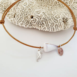 READY TO SHIP Shell & Seahorse Charm Adjustable Anklet - FJD$ - Adorn Pacific - All Products
