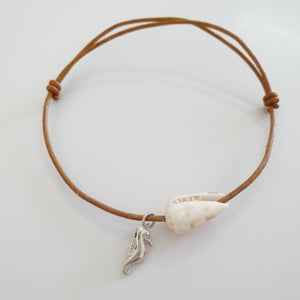 READY TO SHIP Shell & Seahorse Charm Adjustable Anklet - FJD$ - Adorn Pacific - All Products