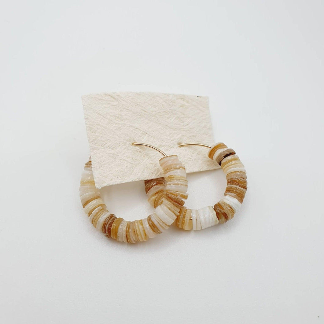 CONTACT US TO RECREATE THIS SOLD OUT STYLE Shell Hoop Earrings - 14k Gold Fill FJD$ - Adorn Pacific - All Products