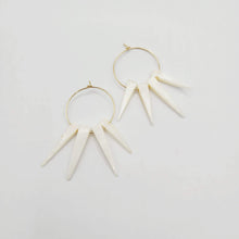 Load image into Gallery viewer, READY TO SHIP Shell Hoop Earrings - 14k Gold Fill FJD$ - Adorn Pacific - Earrings
