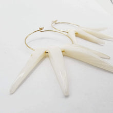 Load image into Gallery viewer, READY TO SHIP Shell Hoop Earrings - 14k Gold Fill FJD$ - Adorn Pacific - Earrings
