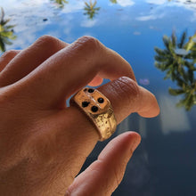Load image into Gallery viewer, READY TO SHIP - Signet Ring with Sapphires- 9k Solid Gold FJD$ - Adorn Pacific - Rings
