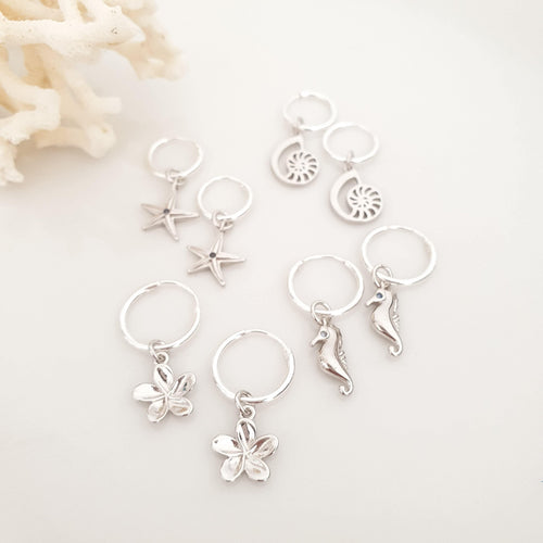 CONTACT US TO RECREATE THIS SOLD OUT STYLE Sleeper Huggie Hoop Earrings with your choice of charm - 925 Sterling Silver FJD$ - Adorn Pacific - All Products