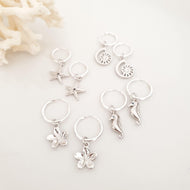 CONTACT US TO RECREATE THIS SOLD OUT STYLE Sleeper Huggie Hoop Earrings with your choice of charm - 925 Sterling Silver FJD$ - Adorn Pacific - All Products