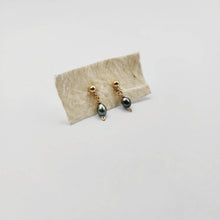 Load image into Gallery viewer, READY TO SHIP - Tahitian Pearl Stud Earrings - 14k Gold Fill FJD$ - Adorn Pacific - Earrings
