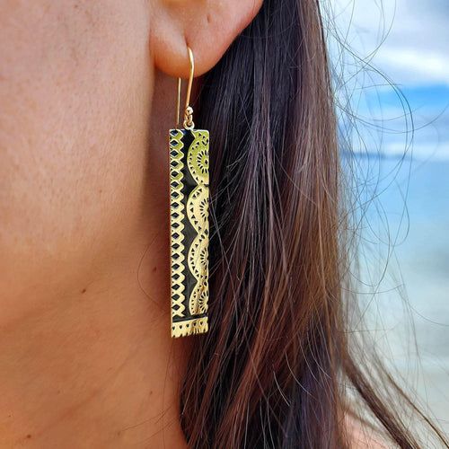 READY TO SHIP Tapa Earrings in 18k Gold Vermeil - FJD$ - Adorn Pacific - All Products