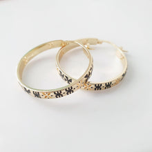 Load image into Gallery viewer, READY TO SHIP Tapa Hoop Earrings in 18k Gold Vermeil - FJD$ - Adorn Pacific - All Products
