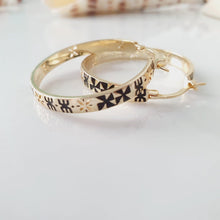 Load image into Gallery viewer, READY TO SHIP Tapa Hoop Earrings in 18k Gold Vermeil - FJD$ - Adorn Pacific - All Products
