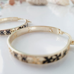 READY TO SHIP Tapa Hoop Earrings in 18k Gold Vermeil - FJD$ - Adorn Pacific - All Products