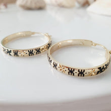 Load image into Gallery viewer, READY TO SHIP Tapa Hoop Earrings in 18k Gold Vermeil - FJD$ - Adorn Pacific - All Products
